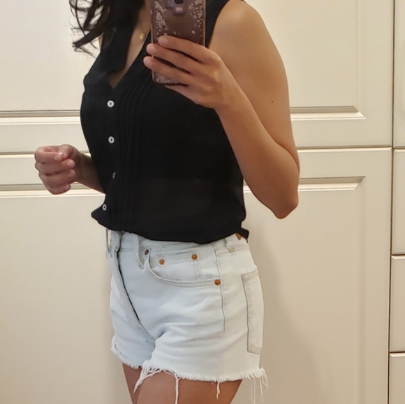 Button Down Chiffon Blouse - Picture 3 of 6